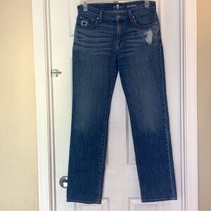 7 For All Mankind Standard Distressed Blue Jeans Size 20